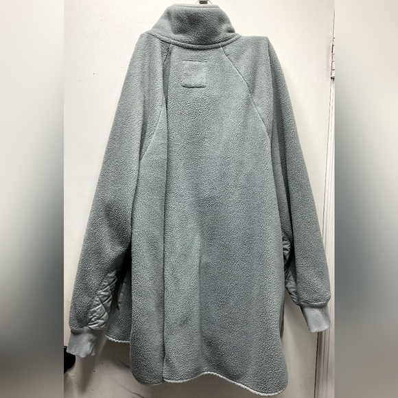 Abercrombie & Fitch Asymmetrical Snap up Collar Fleece Pullover Side Pocket XXXL - Picture 6 of 6